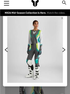 Thor Women's Grey Teal Lime Motocross Jersey and Pants